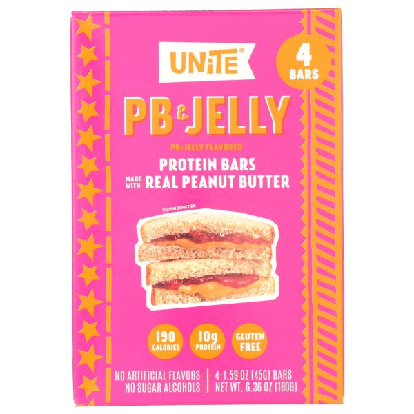 UNITE: Bar Protein Pb Jelly 4Pc, 6.36 OZ