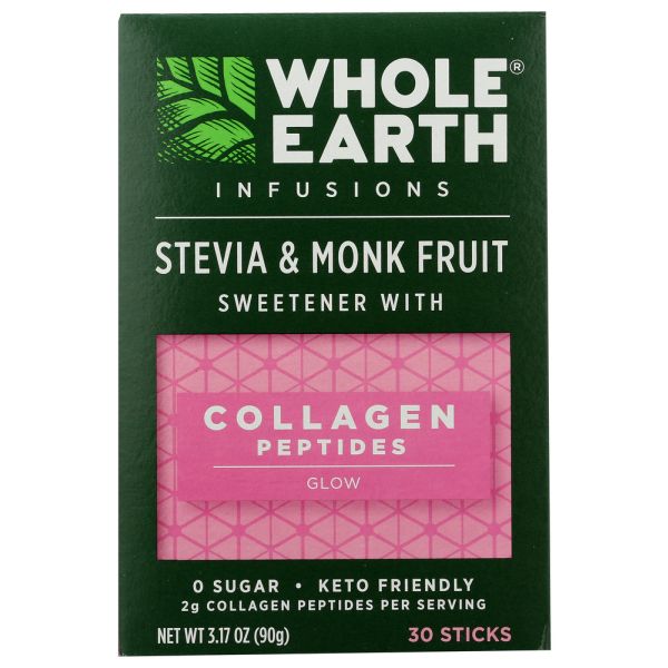 WHOLE EARTH: Infusions Stevia & Monk Fruit Collagen Peptides, 30 pk