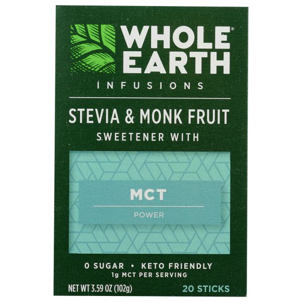 WHOLE EARTH: Infusions Stevia & Monk Fruit Mct Power, 20 pk