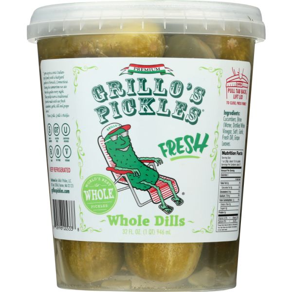 GRILLO'S PICKLES: Whole Dills, 32 oz
