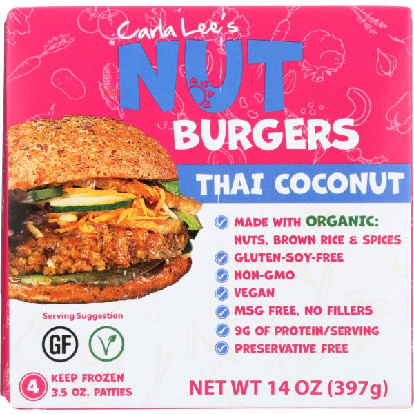CARLA LEES: Thai Coconut Nut Burgers, 14 oz