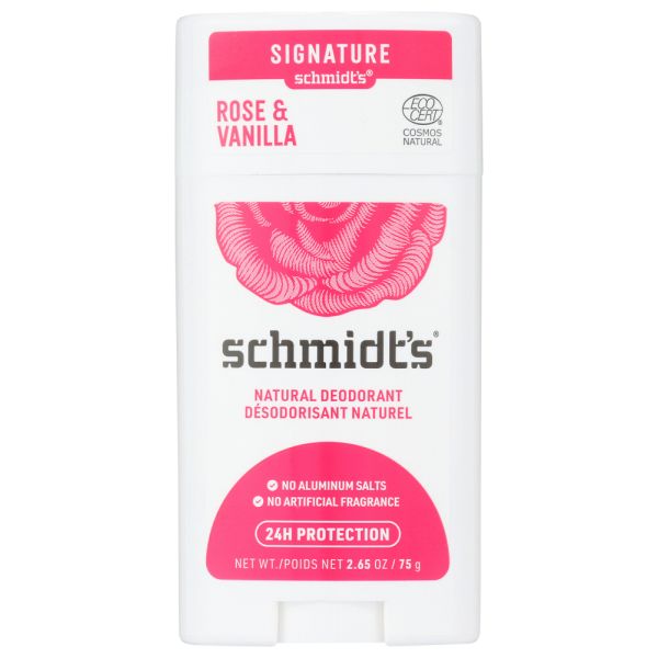 SCHMIDTS: Rose Vanilla Deodorant Stick, 2.65 oz