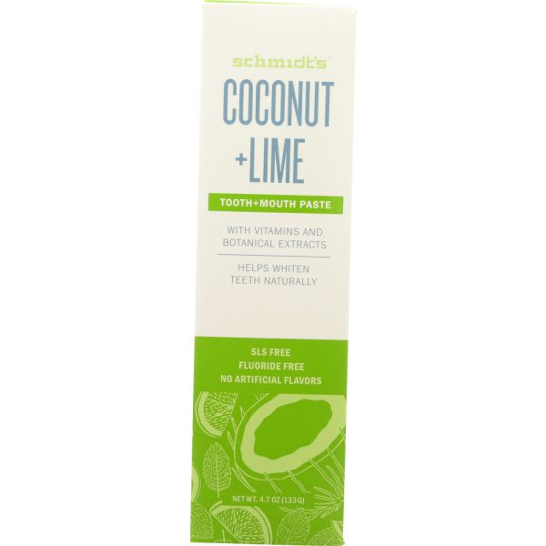 SCHMIDTS: Toothpaste Coconut Lime, 4.7 oz