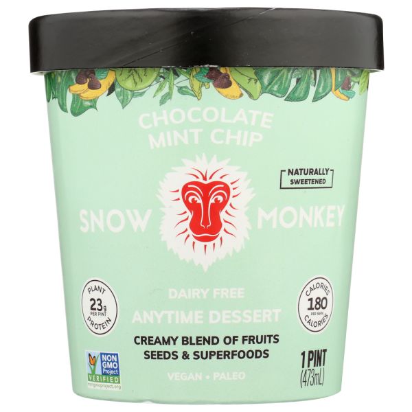 SNOW MONKEY: Mint Chocolate Chip Anytime Dessert Dairy Free, 16 oz
