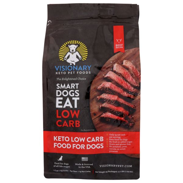 VISIONARY PET FOODS: Beef Keto Low Carb Food For Dogs, 3.5 lb