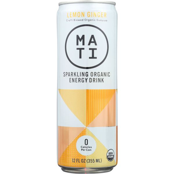 MATI ENERGY: Lemon Ginger Energy Drink, 12 oz