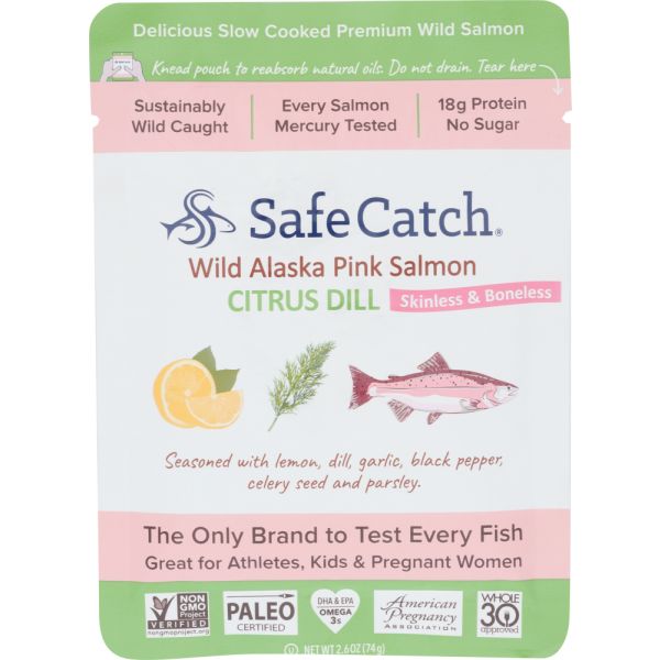 SAFECATCH: Wild Alaska Pink Salmon Citrus Dill, 2.6 oz