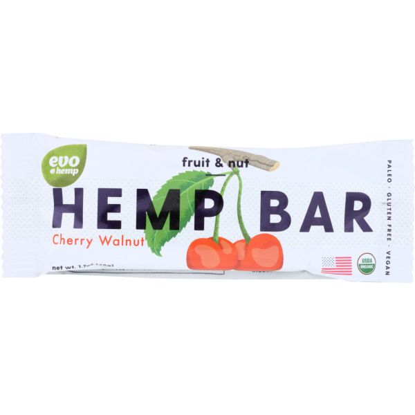 EVO HEMP: Cherry Walnut Hemp Bar, 1.7 oz