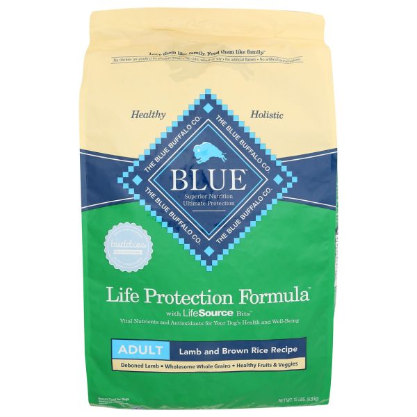 BLUE BUFFALO: Dog Adlt Lmb Brn Rice, 15 lb