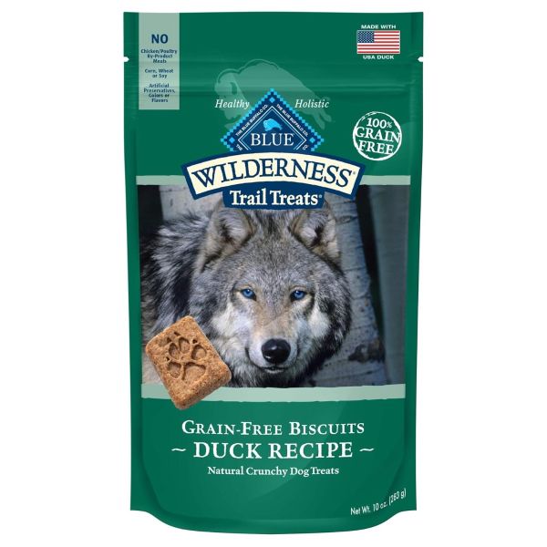BLUE BUFFALO: Wilderness Trail Treats Dog Treat Duck Biscuits, 10 oz