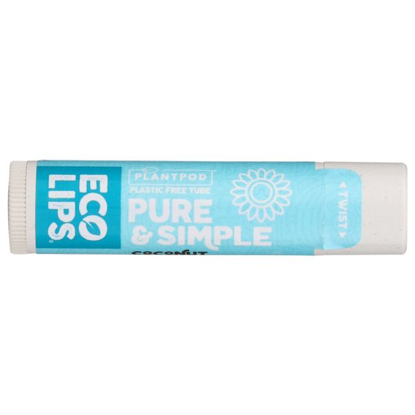 ECO LIPS: Lip Balm Cocnt Pure Smple, 0.15 oz