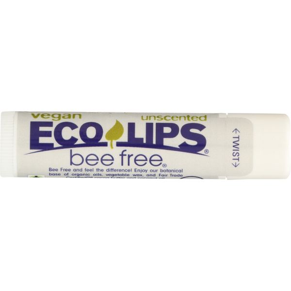 ECO LIPS: Bee Free Vegan Unscented Lip Balm, .15 oz