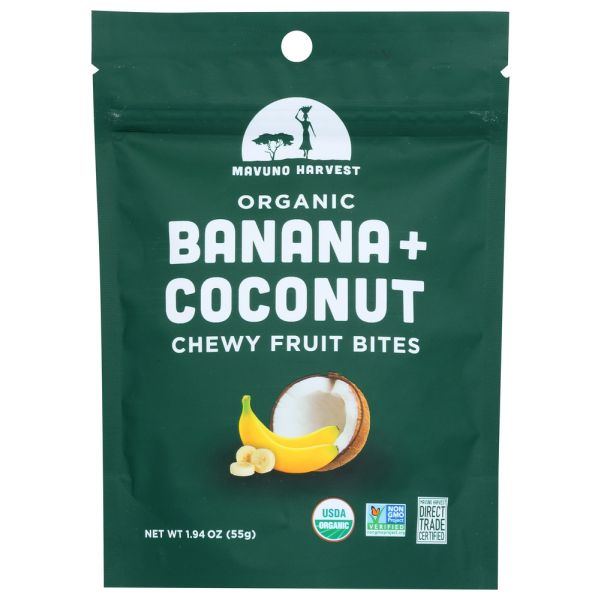 MAVUNO HARVEST: Bites Fruit Banana Cocnut, 1.94 OZ