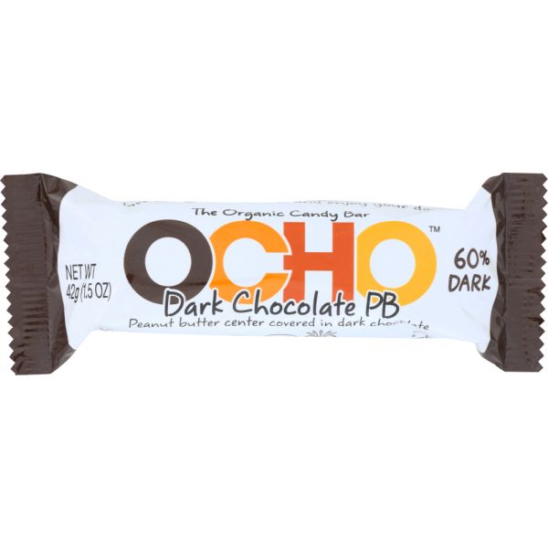 OCHO CANDY: Dark Chocolate Peanut Butter Candy Bar Organic, 1.5 oz