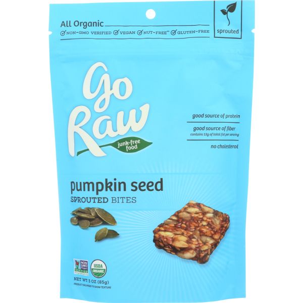 GO RAW: Bites Pumpkin Sprouted Organic, 3 oz