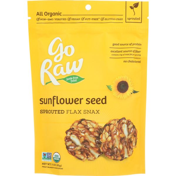 GO RAW: Flax Snax Sprouted Sunflower Organic, 3 oz