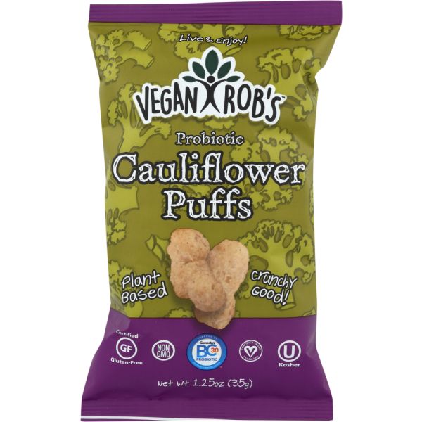 VEGANROBS: Probiotic Cauliflower Puffs, 1.25 oz