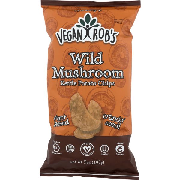 VEGANROBS: Wild Mushroom Kettle Potato Chips, 5 oz