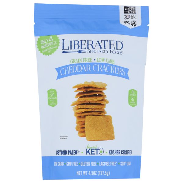 LIBERATED: Crackers Cheddar, 4.5 oz