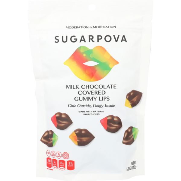 SUGARPOVA: Milk Chocolate Covered Gummy Lips, 5 oz