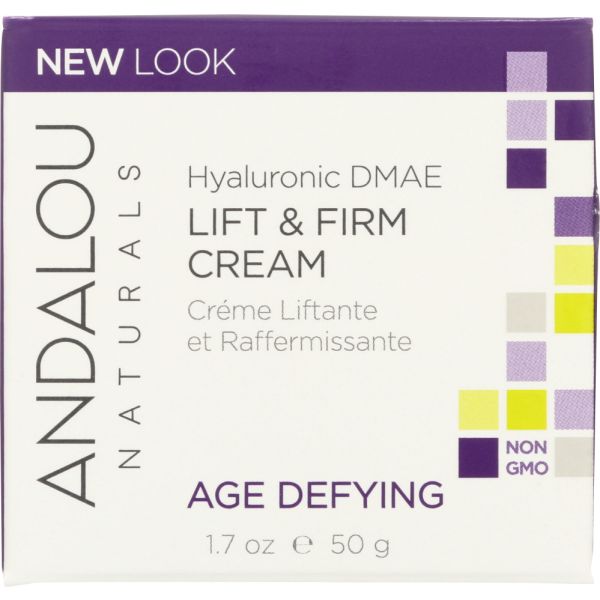 ANDALOU NATURALS: Hyaluronic DMAE Lift & Firm Cream, Non GMO, Paraben Free, 1.7 Oz