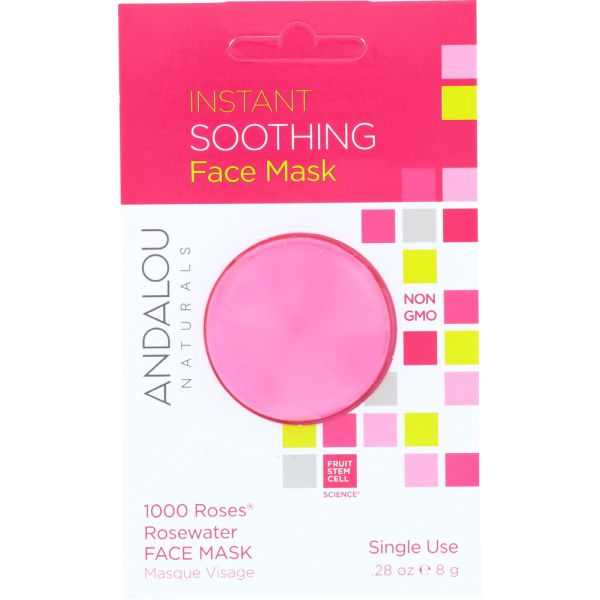 ANDALOU NATURALS: Instant Soothing Face Mask 1000 Roses Rosewater, 0.28 oz