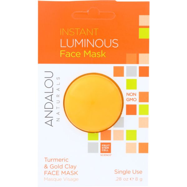 ANDALOU NATURALS: Instant Luminous Face Mask Turmeric & Gold Clay, 0.28 oz