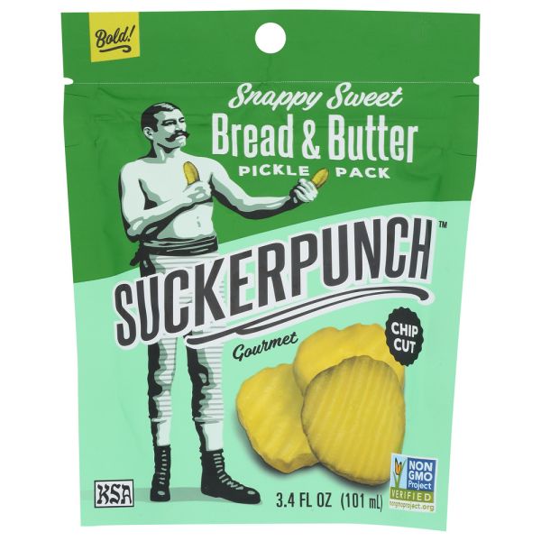 SUCKERPUNCH: Pickle Chips Bread Butter, 3.4 oz