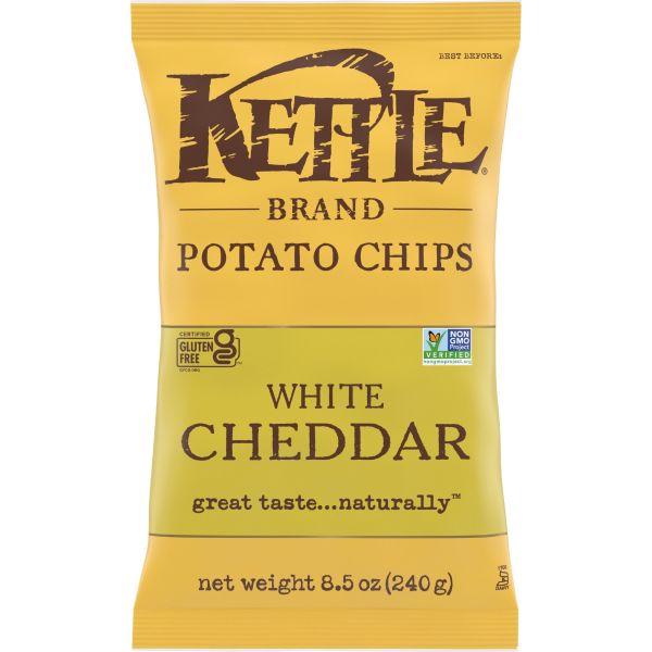 KETTLE FOODS: Chip Pto White Cheddar, 8.5 oz