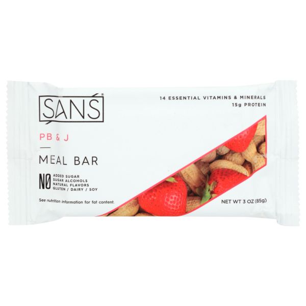 SANS MEAL BAR: Bar Meal Pb & J, 85 gm