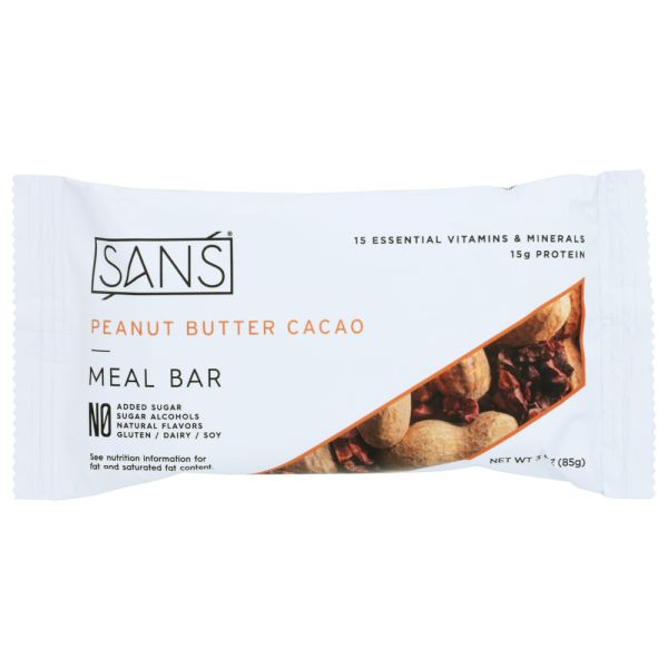 SANS MEAL BAR: Peanut Butter Cacao, 85 gm