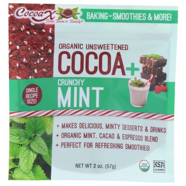 COCOAX: Organic Unsweetened Cococa Crunchy Mint, 2 oz