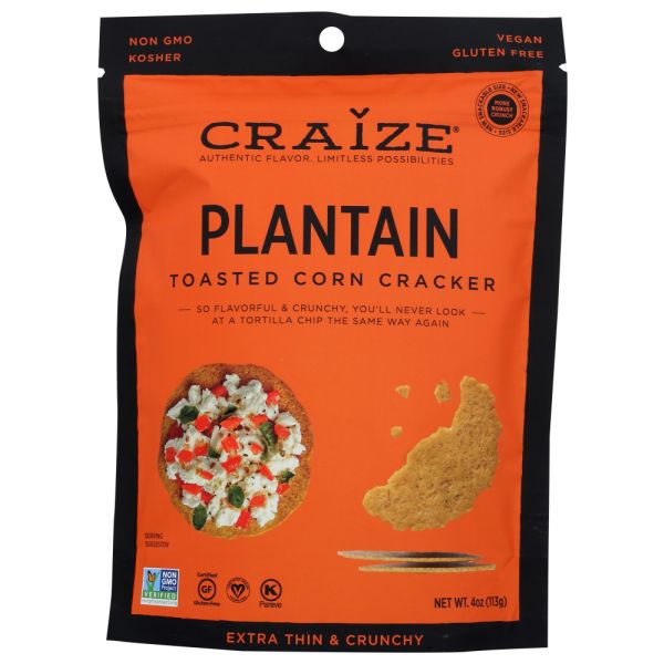 CRAIZE: Crackers Corn Plantain, 4 oz