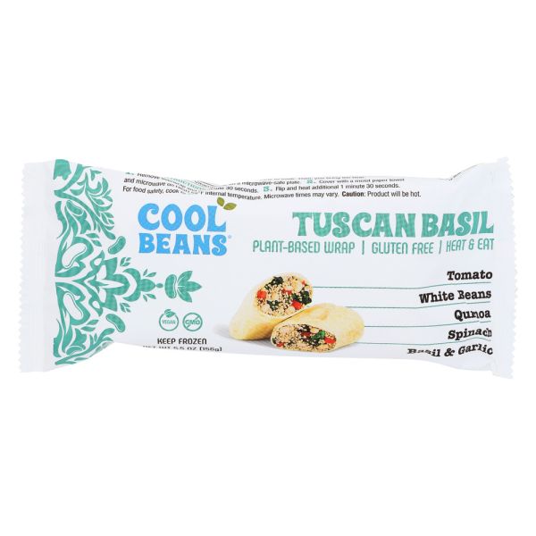 COOL BEANS: Tuscan Basil Plant Based Wrap, 5.5 oz