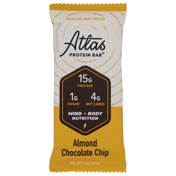 ATLAS BARS: Bar Almnd Choc Chip, 1.9 oz