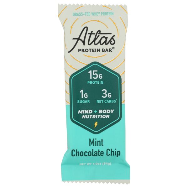 ATLAS BARS: Mint Chocolate Chip Protein Bar, 1.9 oz
