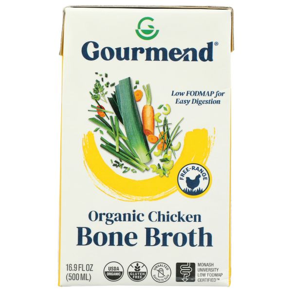 GOURMEND: Organic Chicken Bone Broth, 16.9 fo