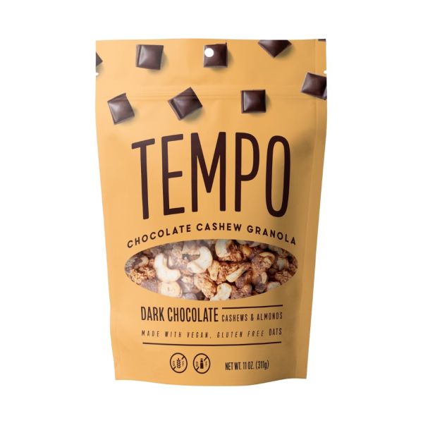 TEMPO GRANOLA: Dark Chocolate Cashew Granola Clusters, 11 oz