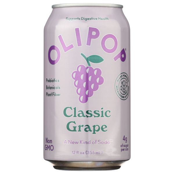 OLIPOP: Classic Grape Sparkling Tonic, 12 fo