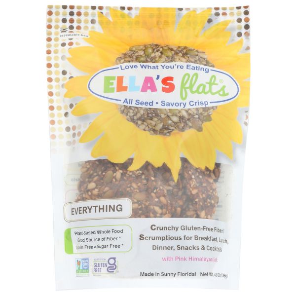 ELLAS FLATS: Everything All Seed Savory Crisp, 6 oz