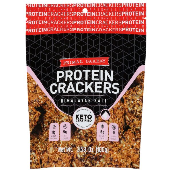 PRIMAL BAKERY: Himalayan Salt Keto Protein Crackers, 3.53 oz