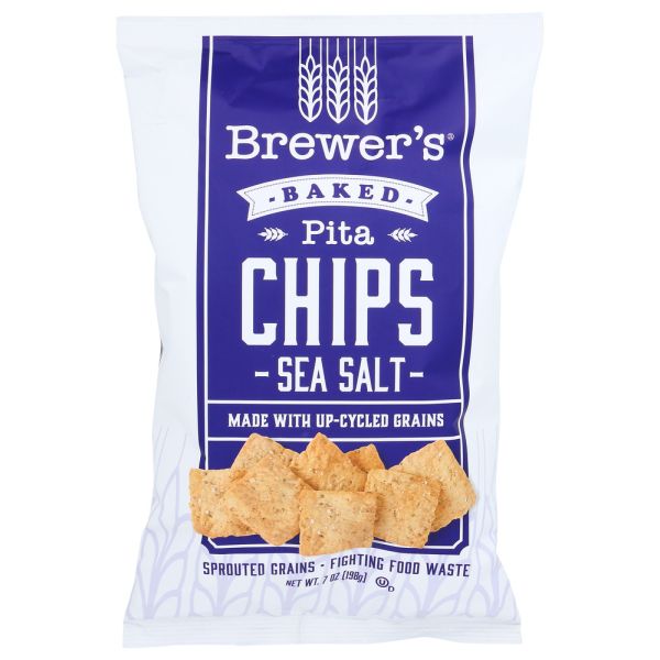 BREWERS CRACKERS: Sea Salt Pita Chips, 7 oz
