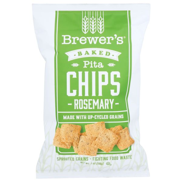 BREWERS CRACKERS: Pita Chips Rosemary, 7 oz
