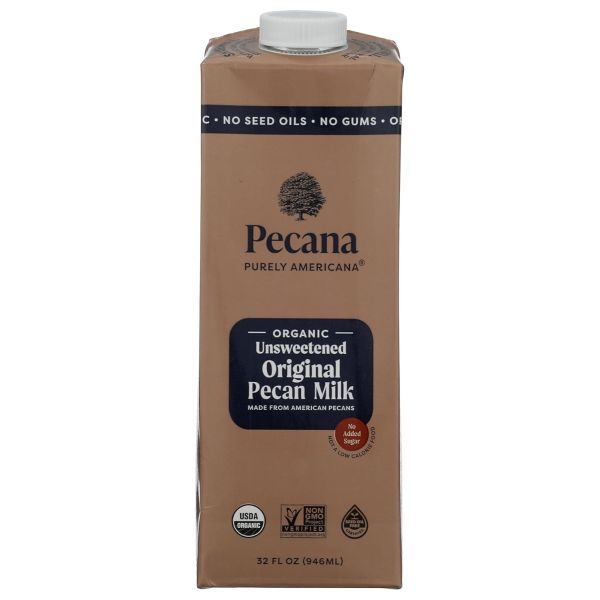 PECANA: Organic Unsweetened Original Pecan Milk, 32 fo