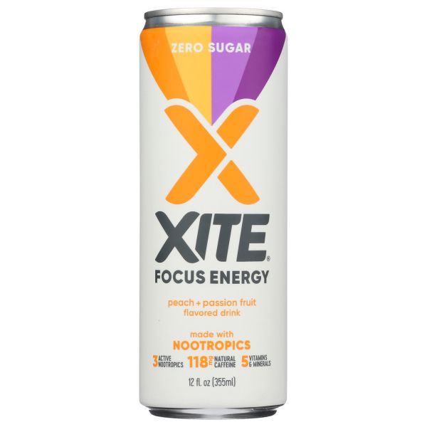 XITE ENERGY: Peach Passionfruit Flavored Drink, 12 fo