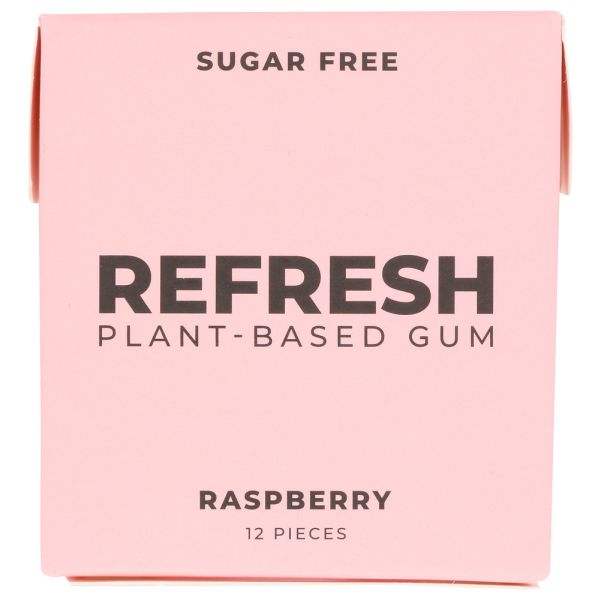 REFRESH GUM: Gum Raspberry, 12 pc