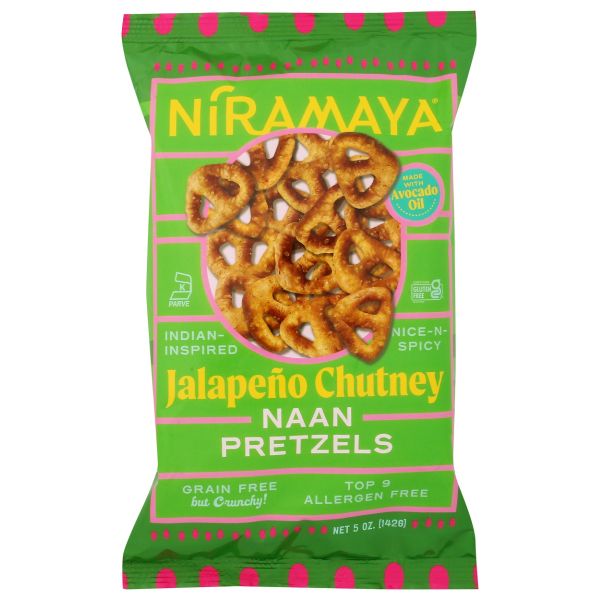 NIRAMAYA: Jalapeno Chutney Naan Pretzels, 5 oz