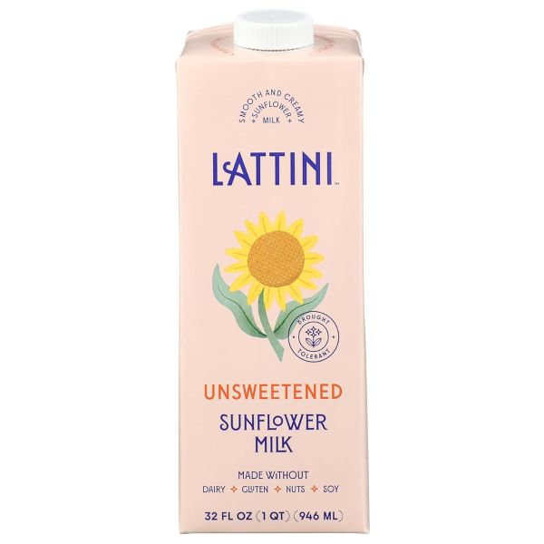 LATTINI: Unsweetened Sunflower Milk, 32 fo