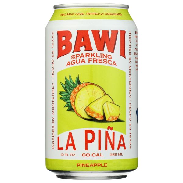 BAWI AGUA FRESCA: Pineapple Sparkling Agua Fresca, 12 fo