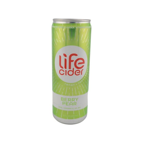 LIFE CIDER: Berry Pear Sparkling Apple Cider Vinegar Lemonade, 12 fo